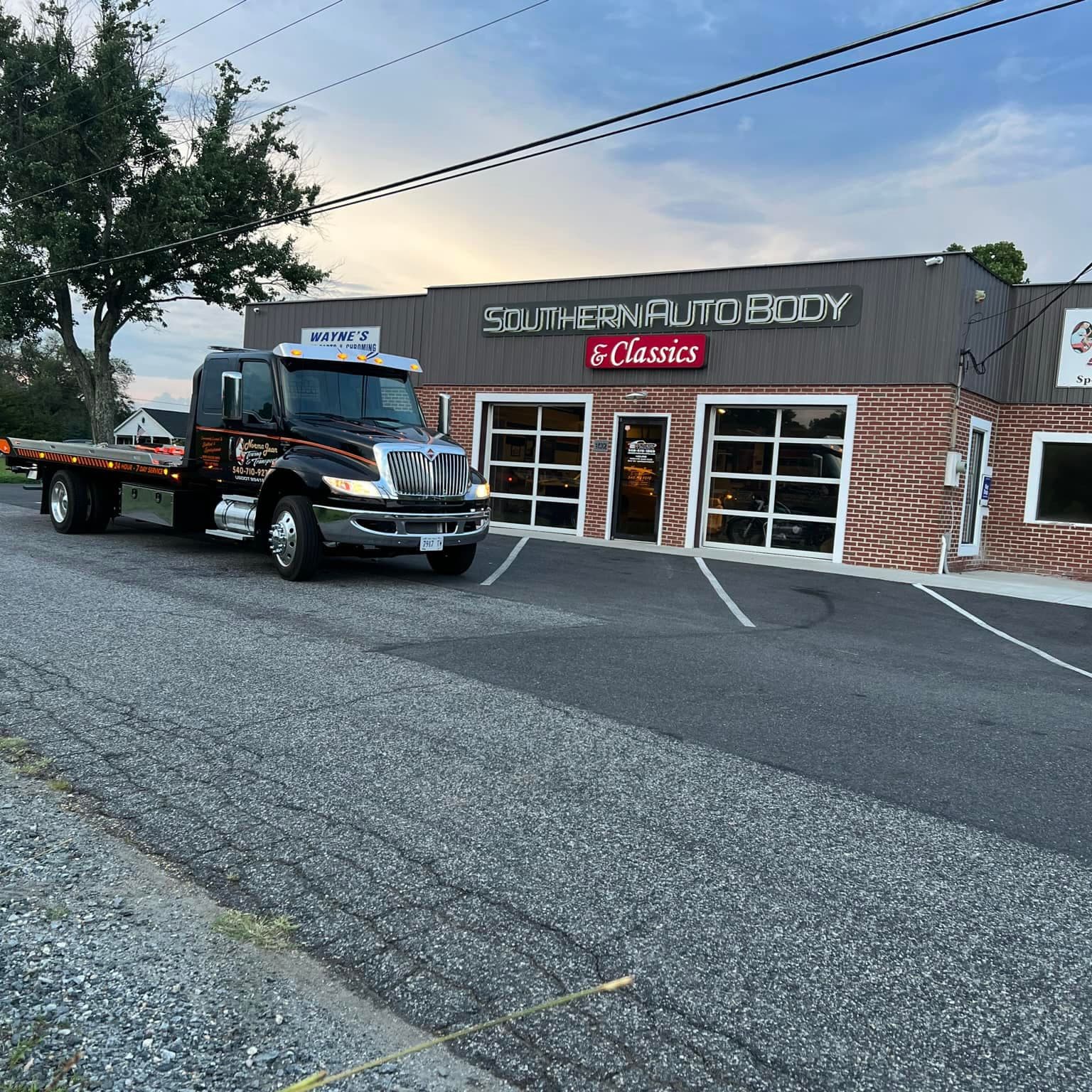 Southern Auto Body & Classics shop exterior in Fredericksburg, Virginia